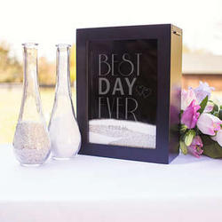 Personalized Best Day Ever Unity Sand Ceremony Black Shadow Box