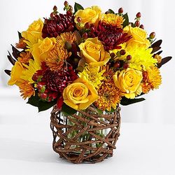 Autumn Sunshine Yellow Rose Centerpiece - FindGift.com