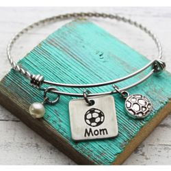 Soccer Mom's Personalized Adjustable Wire Bangle