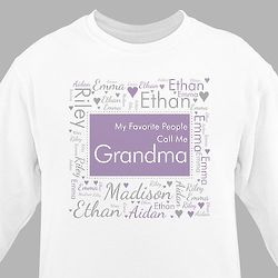 Personalized Favorite People Call Me Grandma Word-Art Sweatshirt