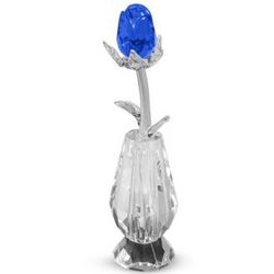 Blue Crystal Rosebud in Vase