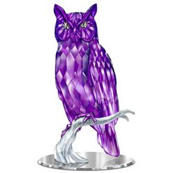 Wisdom of the Amethyst Purple Owl Figurine On Mirror