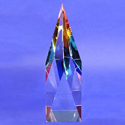 Cathedral Shaped Optical Crystal Dichroic Glass Sculpture