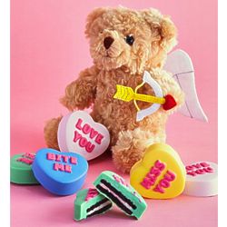 Conversation Heart Oreo Cookies with Cupid Teddy Bear