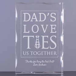 Personalized Dad's Love Ties Us Together Plaque