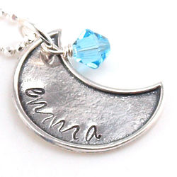 My Moon Personalized Hand-Stamped Necklace