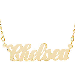 10K Solid Gold Simple Script Personalized Name Necklace