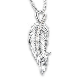 When Angels Are Near Diamond Remembrance Necklace