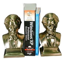 Lincoln Bust Brass Bookends