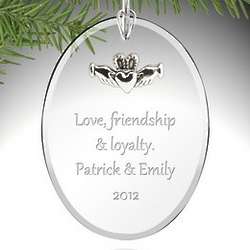 Personalized Glass Claddagh Ornament