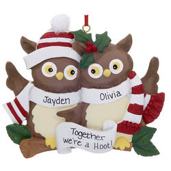 Personalized Owl Couple Christmas Ornament