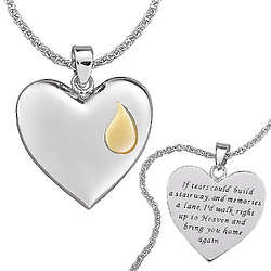 Sterling Silver Memorial Heart Necklace
