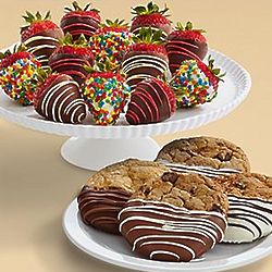 Cookies and Full Dozen Birthday Strawberries