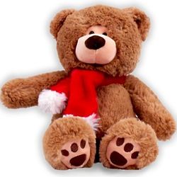 12" Brown Teddy Bear with Tassel Scarf