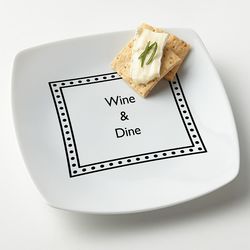 Porcelain Plate with Personalized Black Box Text