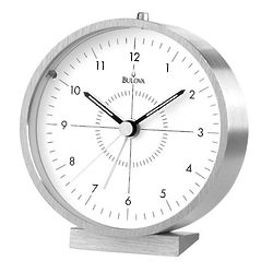 Flair Alarm Clock with Satin Silver Finish