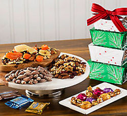 Nut and Chocolate Holiday Gift Tower