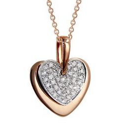 Diamond Pendant in 14K White and Rose Gold