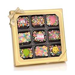 Chocolate Dipped Krispies Birthday Box