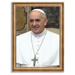 Pope Francis Formal Portrait in Gold Frame