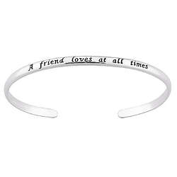 Sterling Silver A Friend Loves at All Times Bracelet