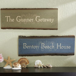Personalized Rustic Beach House Basswood Plank Sign