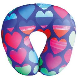 Rainbow Heart Travel Pillow