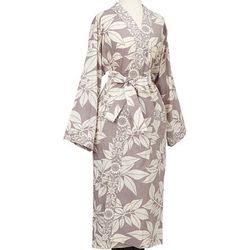 Grey Leaves Kimono Robe
