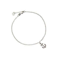 Cubic Zirconia Anchor Charm Anklet