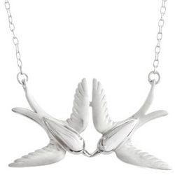 Sterling Silver Loving Sparrows Necklace