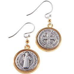 Benedictine Blessing Medal Earrings