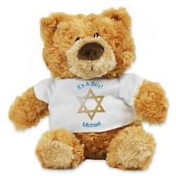Personalized Gold Star Off David 11" Teddy Bear