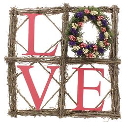 Pop Art Love Sign with Miniature Wreath