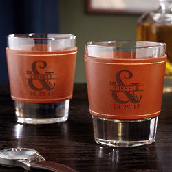2 Love & Marriage Personalized Whiskey Glasses