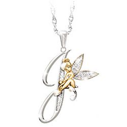Tinker Bell Initial Pendant Necklace