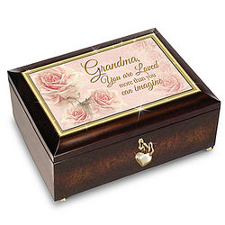 Grandma You Are Loved Music Box with Poem Card