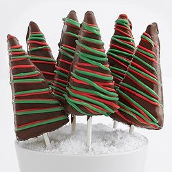 6 Christmas Tree Cheesecakes on a Stick