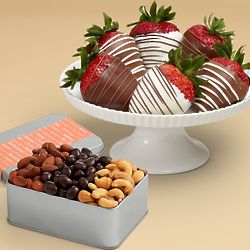 Snack Lover's Nut Trio & Half Dozen Swizzled Strawberries