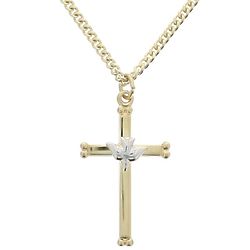Sterling Dove on 18K Cross Necklace