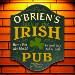 Luck of the Irish Personalized Pub Sign - FindGift.com