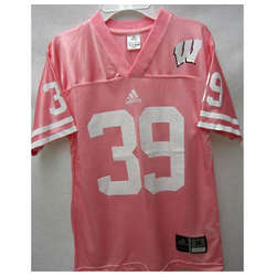 Girl's Pink Wisconsin Badgers Football Jersey