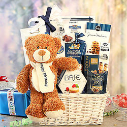 Happy Birthday Bear Gift Basket - FindGift.com