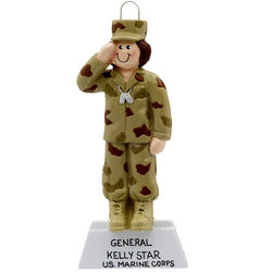 Personalized Army Female Christmas Ornament