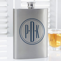 Personalized Distinguished Monogram Drinking Flask