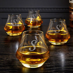 4 Personalized DiMera Whiskey Glasses