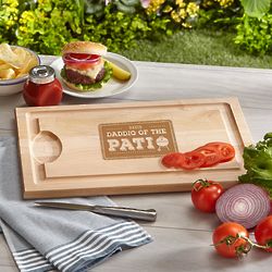 Personalized Daddio of the Patio Wood Cutting Board