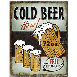 Cold Beer Heavy Metal Sign