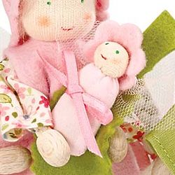 Fairy Family Dollhouse Baby on Leaf Bed