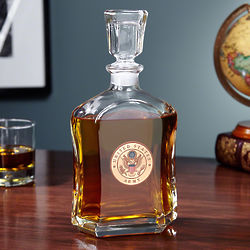US Army Clear Glass Liquor Decanter
