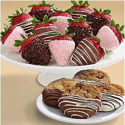 Mother's Day Chocolate Dipped Cookies and Strawberries
